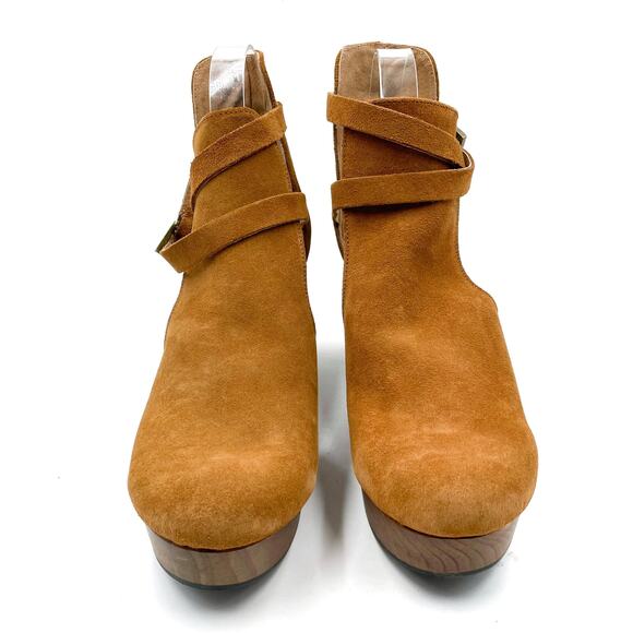 Free People Cedar Clog Bootie Taupe Brown Suede Platform Sz 41 / 11 US - Picture 5 of 11